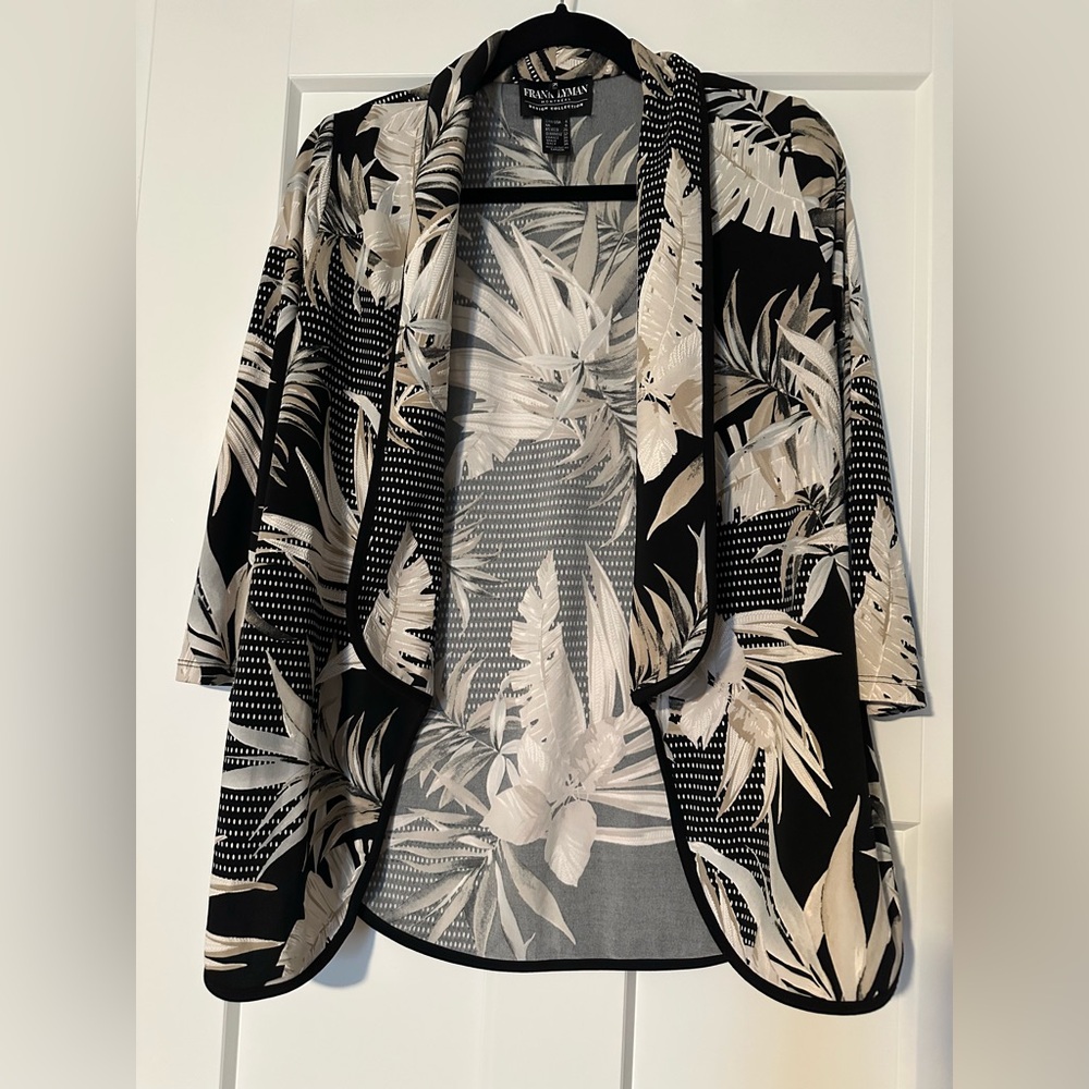 Frank Lyman Design Tropical Leaf Cardigan